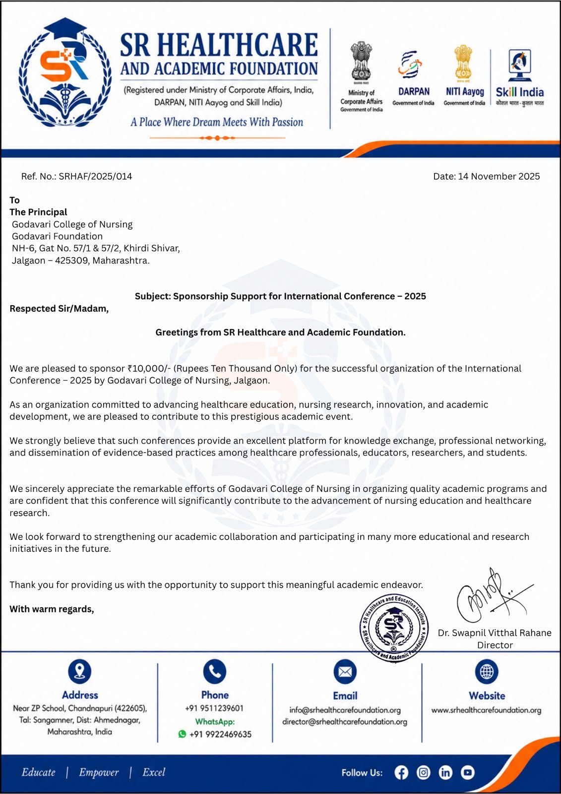 Godavari College of Nursing, Jalgaon.